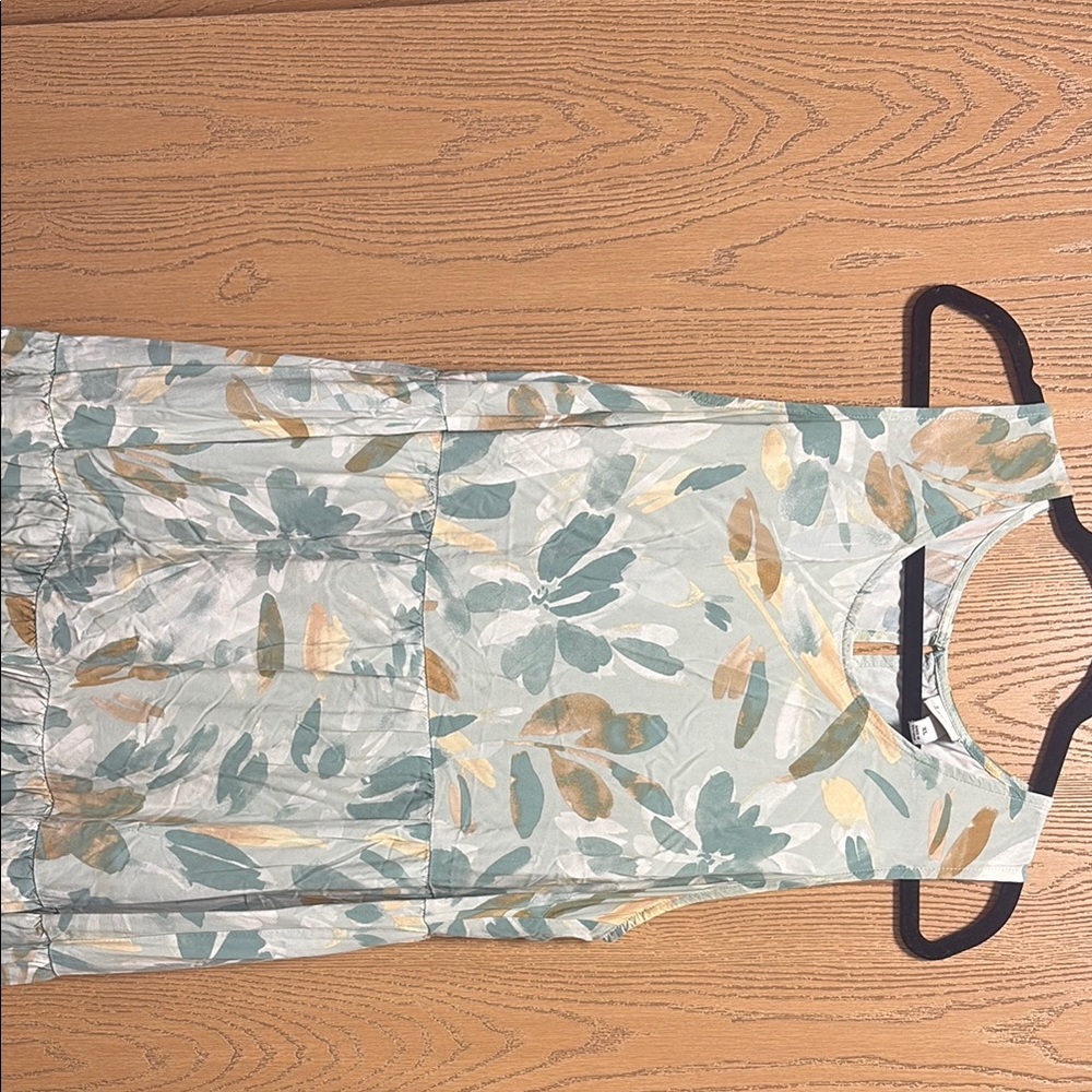 a new day Floral Sleeveless Dress - Green and Gold